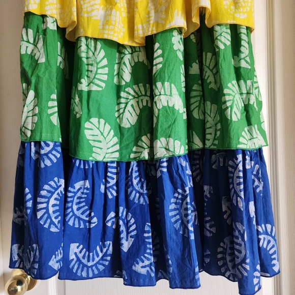 🔥Aqua + Studio 189 💯 Cotton Tiered Rainbow-Block Design Maxi Skirt - Picture 8 of 12